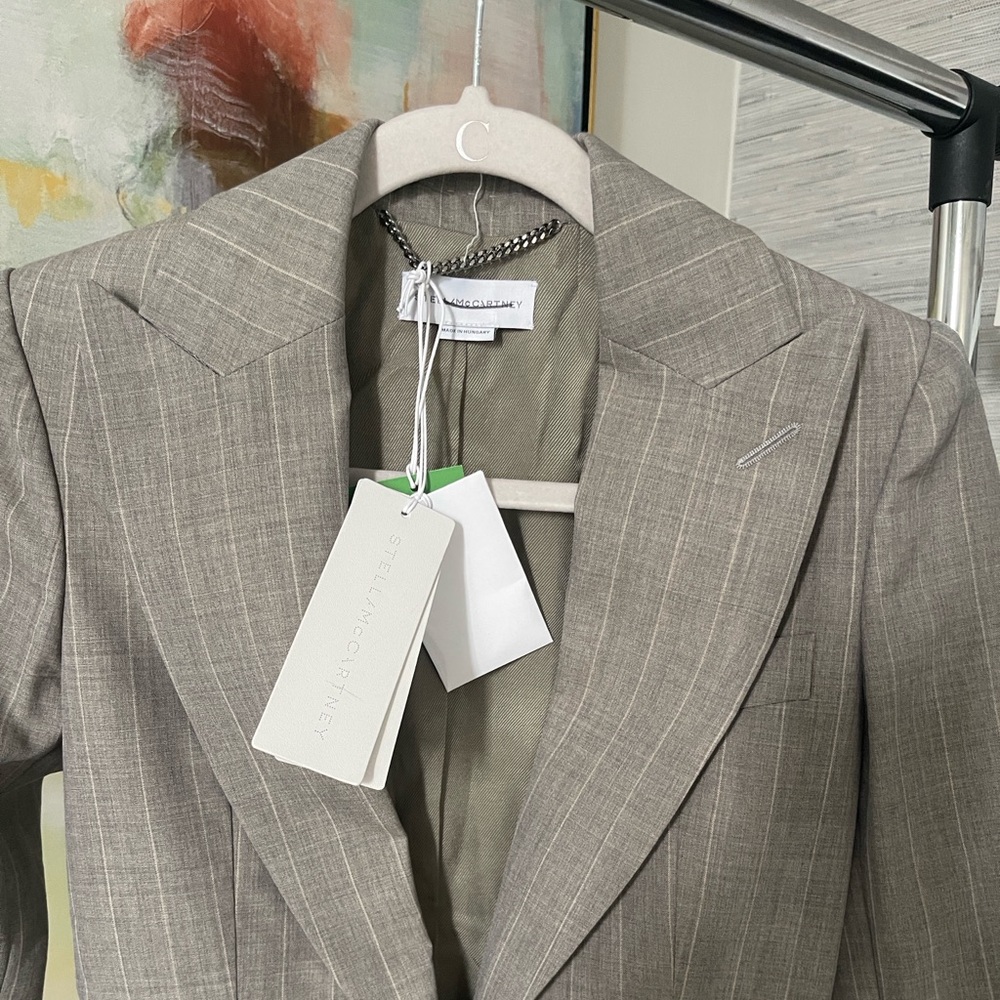 Stella McCartney Taupe Pinstripe Blazer - Picture 6 of 16